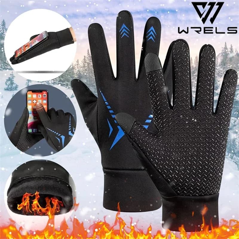 Winter Warm Cycling Gloves Fashion None Slip Thicken Thermal Skiing Gloves Touch Screen Waterproof Lightweight Bike Riding Glove