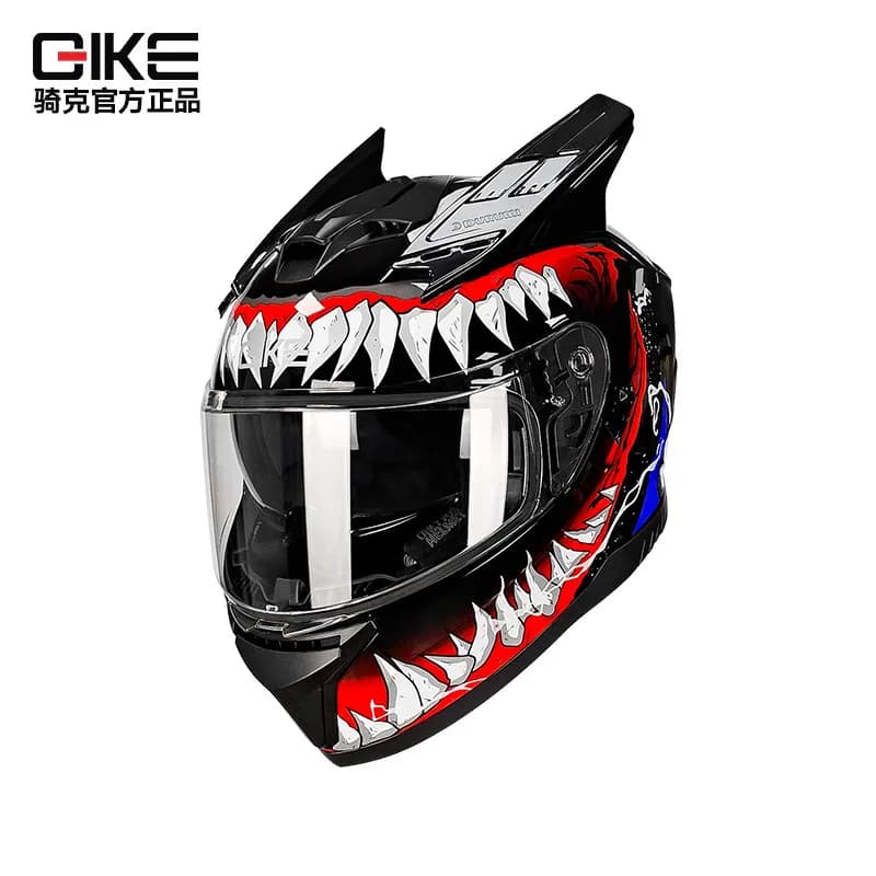 Qike Full-Face Motorcycle & E-Bike Helmet for Men and Women with Built-in Bluetooth, All-Season Use, 3C Certified Safety Helmet