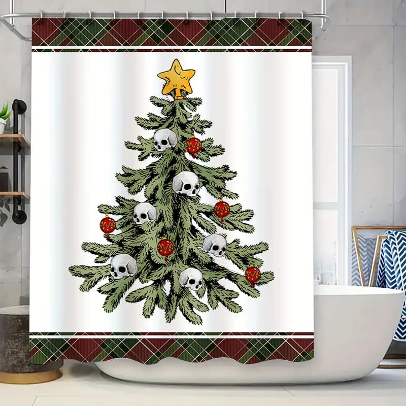 Tenda da doccia con albero infestato, decorazioni di Halloween per il bagno, accessori per la casa, tessuto in poliestere impermeabile, stampa artistica personalizzata pa