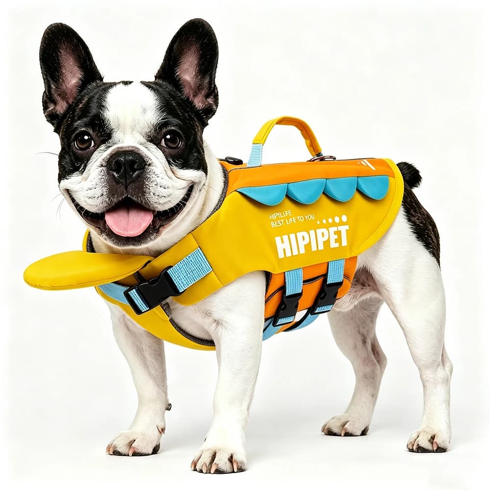1-2Pcs Pet Dog Life Jacket Adjustable Buoyancy Safety Life Vest with Rescue Handle for Puppy Dog Cat Swimming Boating Beach Pool