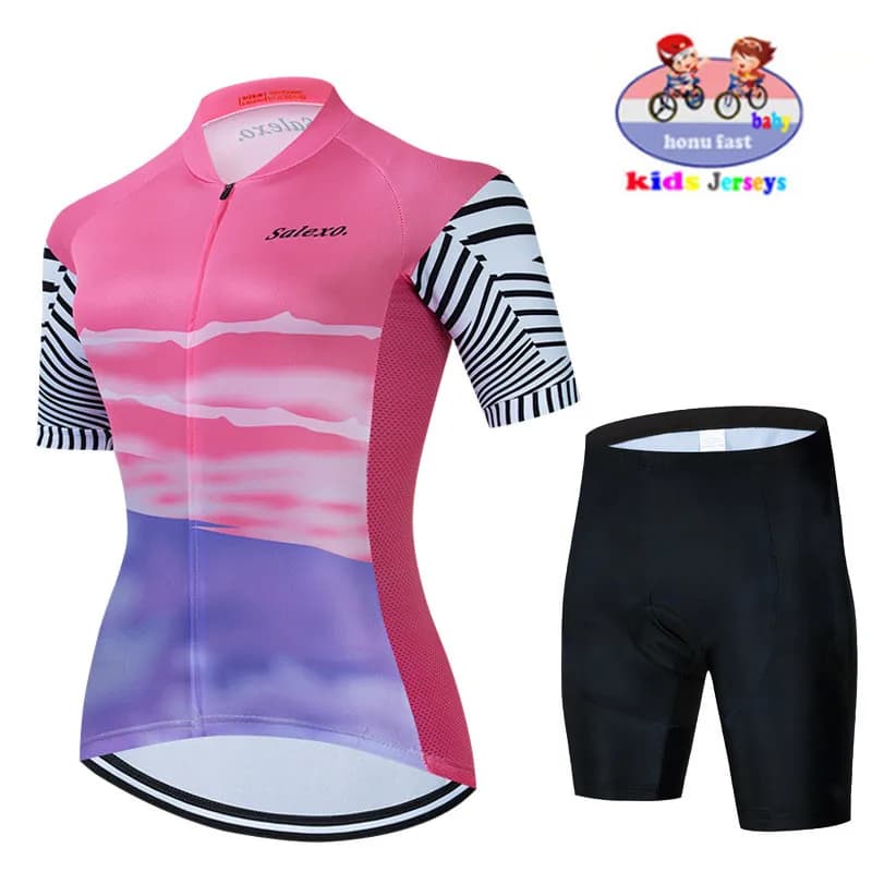 2023 new children's bike knit breathable children's breathable set shorts with pillow bike clothing for kids breathable summer bike kit for kids