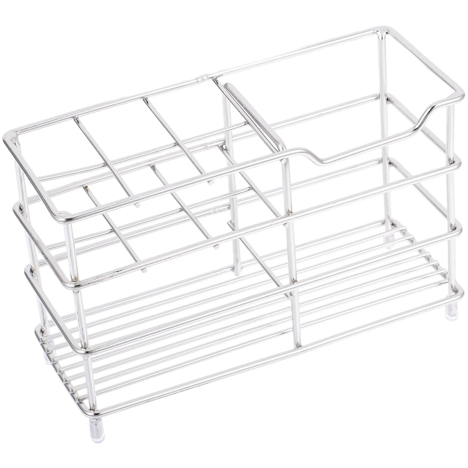 Portaspazzolini in Acciaio Inox a 6 Scomparti, Organizzatore da Bagno per Spazzolini, Dentifricio, Rasoio Elettrico