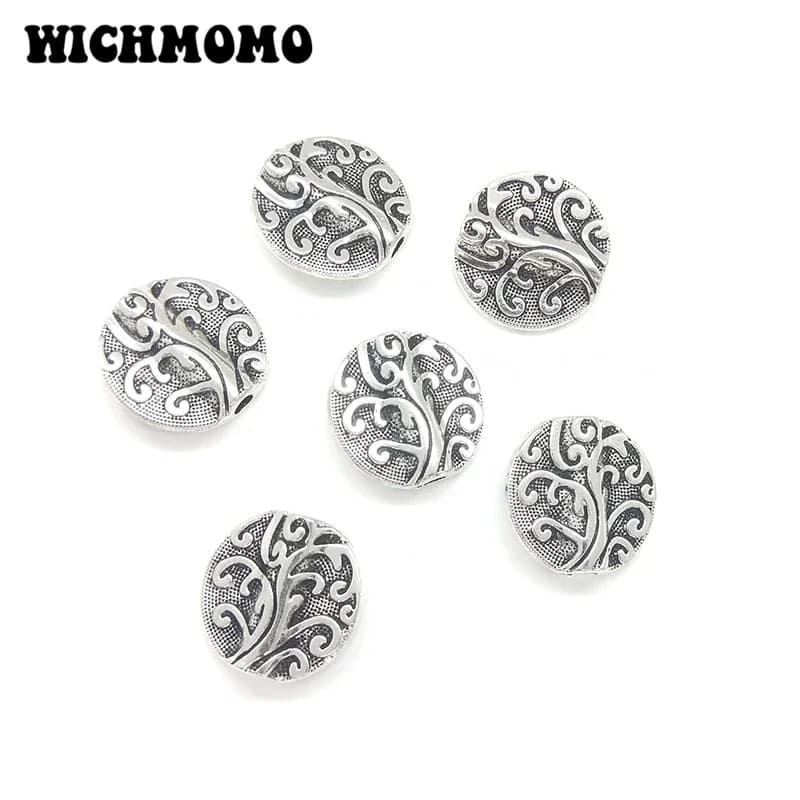 New Fashion 6 pezzi 20MM perline di metallo scolpite rotonde in lega di zinco per accessori di gioielli collana braccialetto fai da te