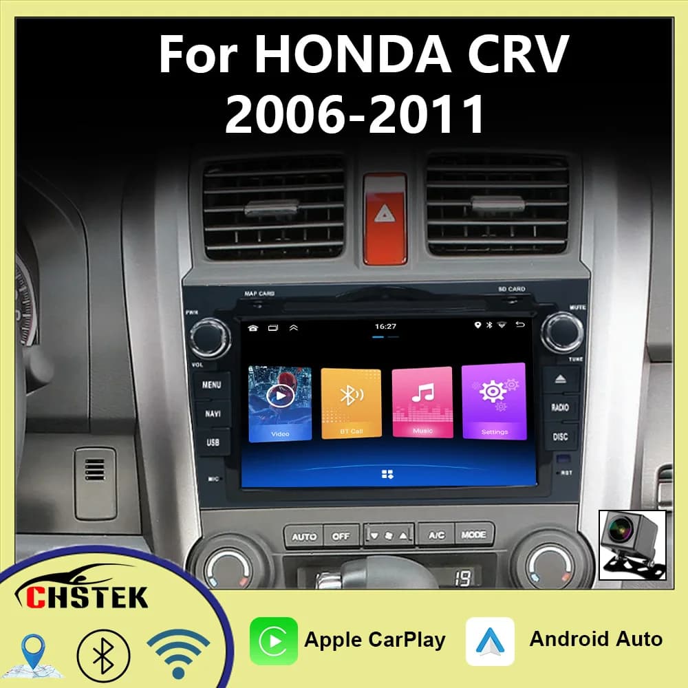 CHSTEK Navigazione GPS Bluetooth per HONDA CRV 2006 2007 2008 2009 2010 2011 Autoradio Carplay Android 4G Touchscreen Multimedia
