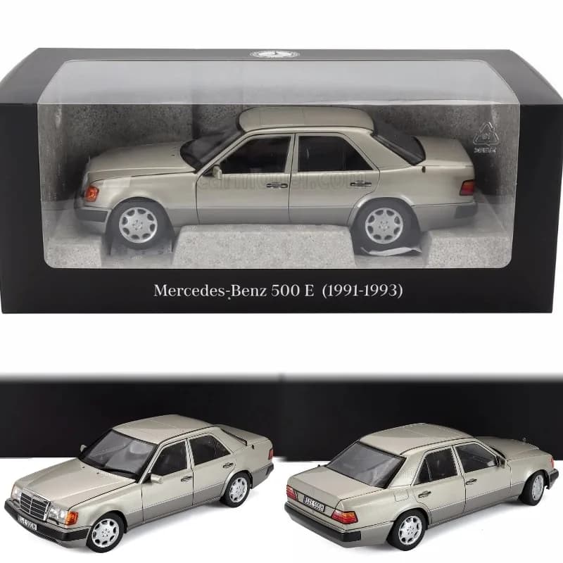 Diecast NOREV BENZ Museum Packaging Car Model 1:18 Scale BENZ 500E Smoke Sliver Alloy Car Model