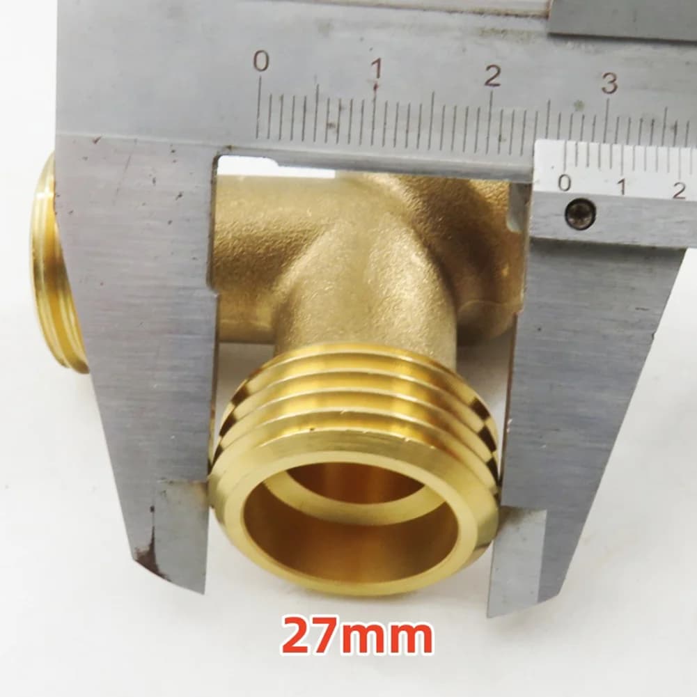 Brass Y Hose Connector 3/4 inch with Dual Male Fittings for Water Flow Division in Lawn Garden and Yard Settings