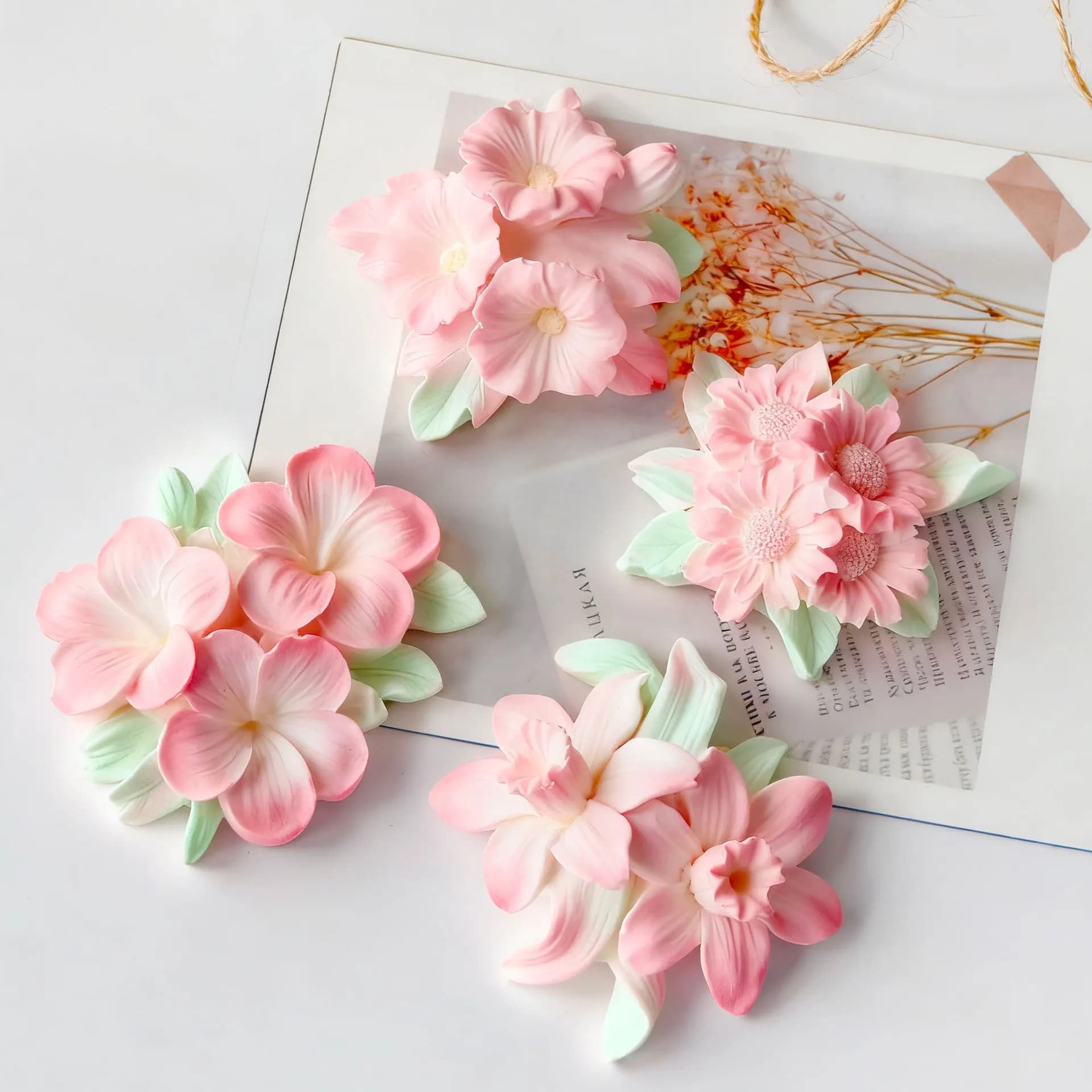 Stampo in Silicone per Candele Profumate Floreali - Stampo Fai-da-Te per Gesso, Sapone e Resina Cristallina con Disegni di Petali