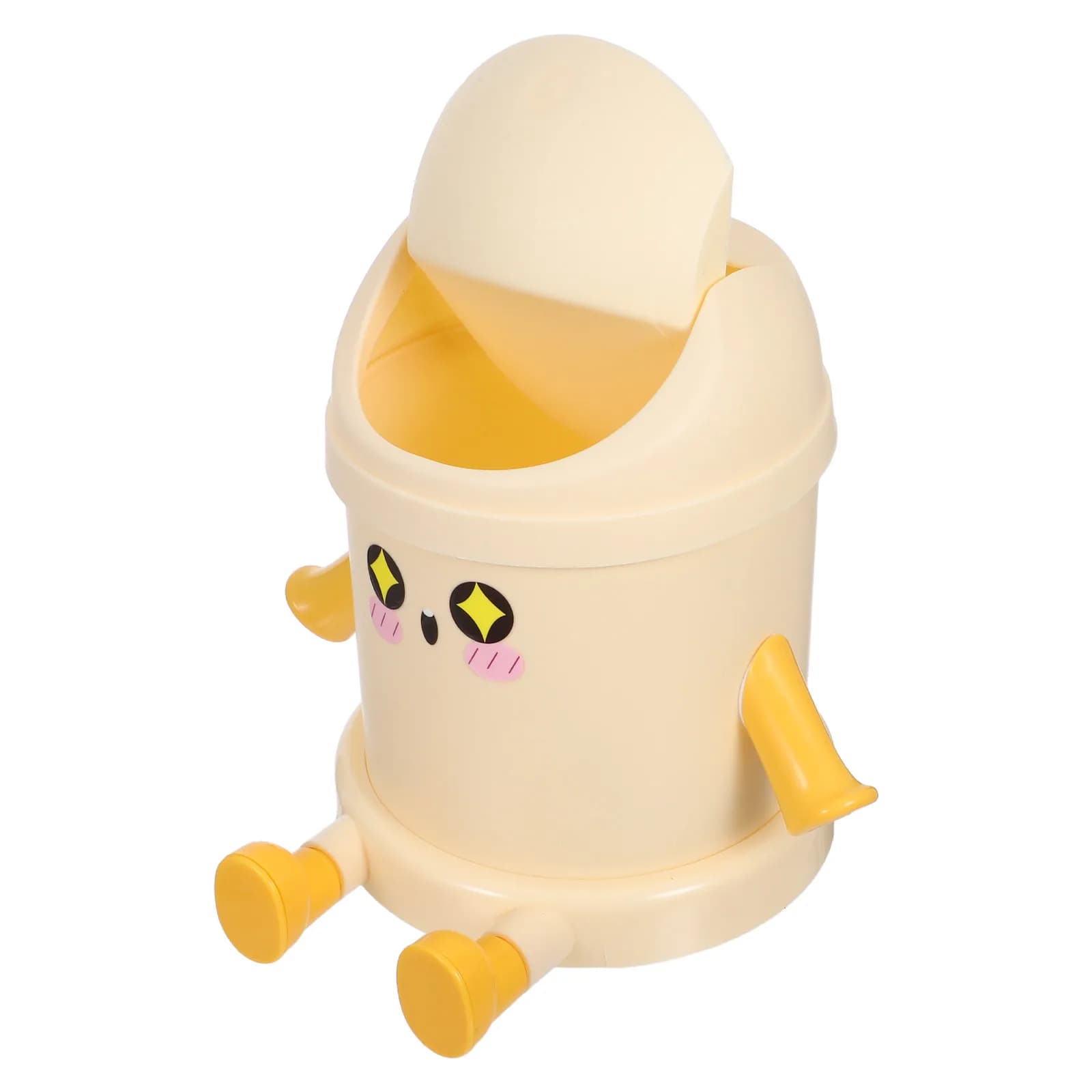 Desktop Mini Trash Bin Compact Cute Design Plastic Small Waste Basket for Desk Table Office Home Living Room Bathroom Vanity