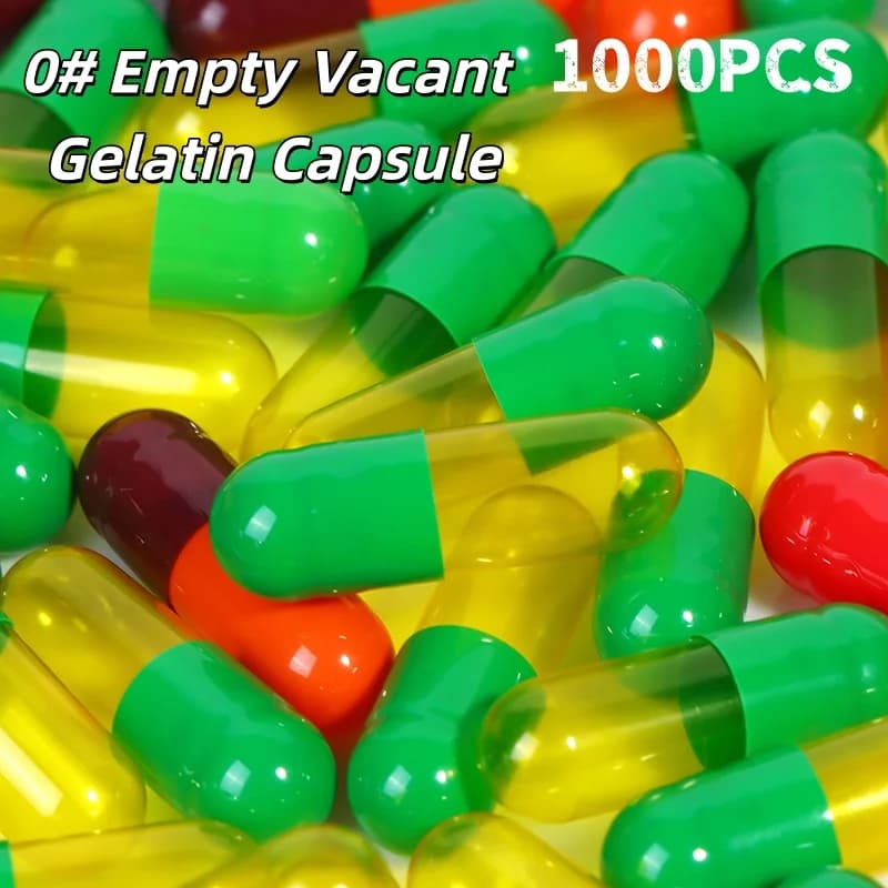 1000 size 0 blank jelly capsules for drugs, vitamins and supplements