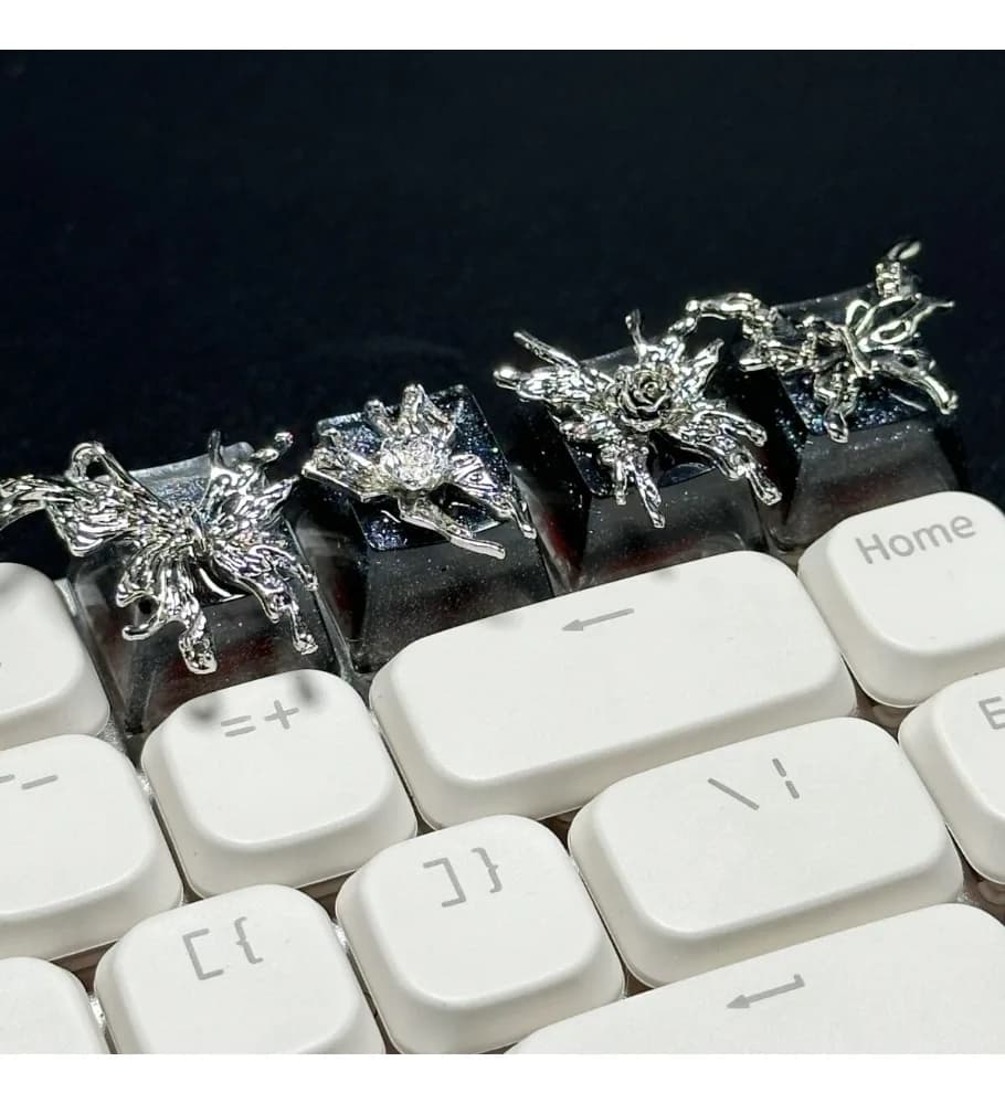 Resin butterfly keycaps Epoxy translucent metal butterfly keycaps Mechanical keyboard esc keycaps