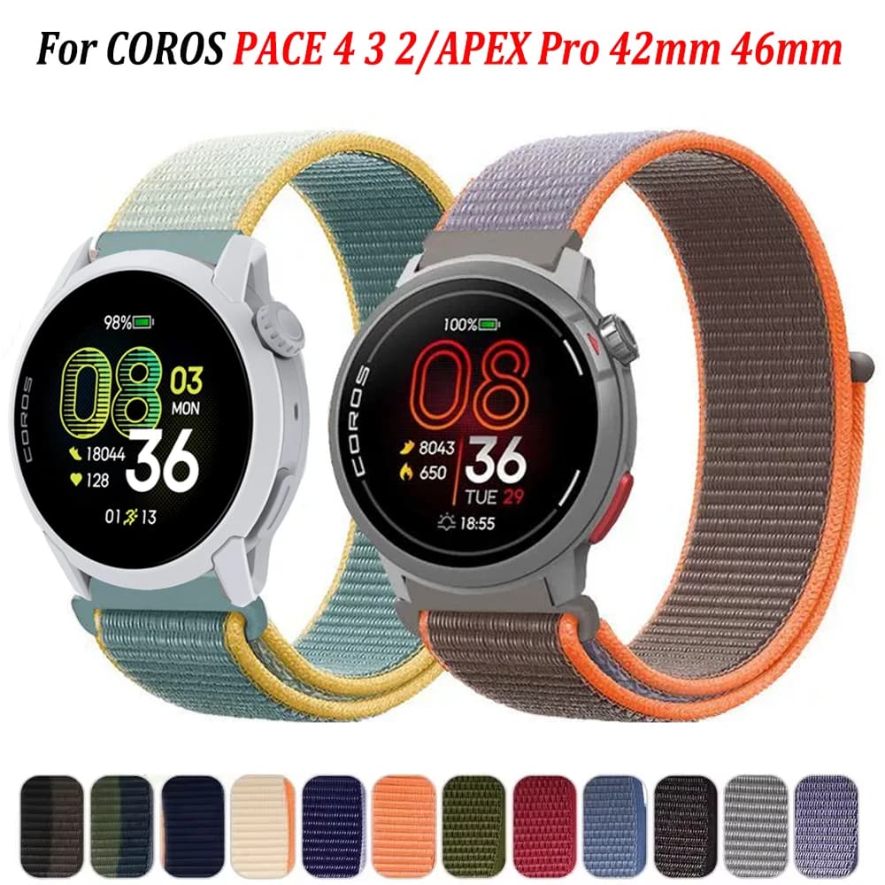 20mm 22mm cinturino in nylon per COROS PACE 4 3/PACE Pro braccialetto traspirante per COROS APEX Pro 46mm 42mm/APEX 2 2Pro Band Correa