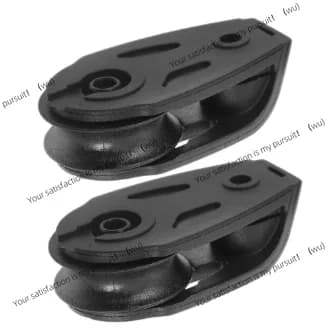 ZOCI - 2 Pezzi Morsetto per Fune da Barca con Puleggia, Sistema di Ancoraggio Orizzontale per Kayak, Kit Carrello in Nylon, Stabilizzatore a Spirale per Yacht