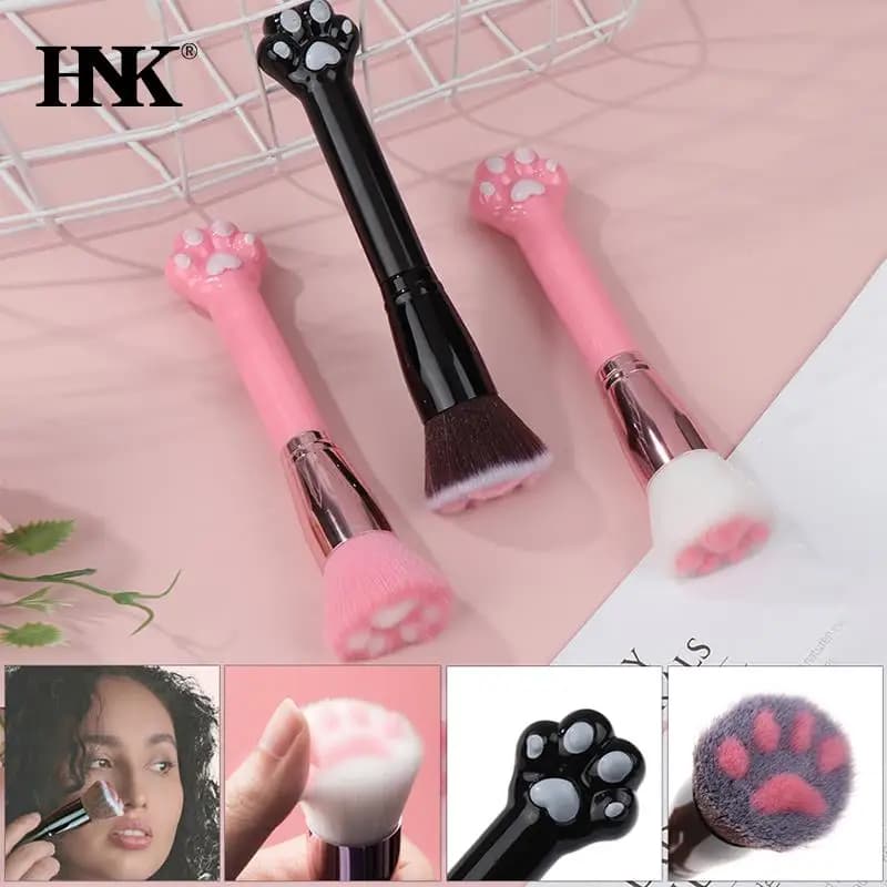 1Pc Cute Cat Claw Paw Woman Make-up Soft Fiber Wooden Brush Loose Powder Fard Contourno Viso Make Up Fondotinta Tool repair brush