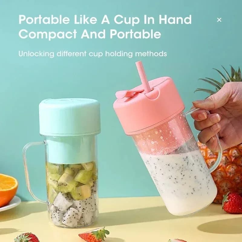 USB Portable Electric Blender Rechargeable 300ml with Cannuccia for Frullati and Smoothie, Ideal for Home, Office and Activities for Open