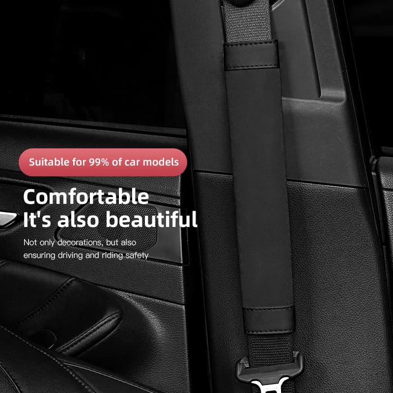 Suede Car Seat Belt Shoulder Cover Breathable Protection Safety SeatBelt Pad For BMW Audi Mercedes-Benz Honda Ford Jeep Lexus