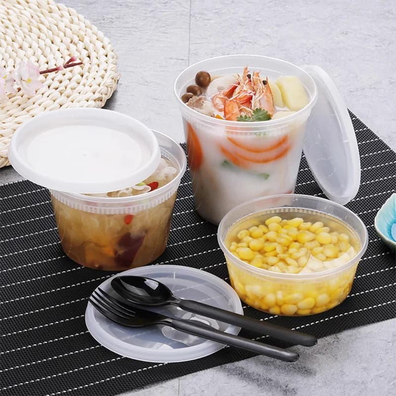 【M】10Pcs Food Storage Box With Lid Clear BPA-Free Freezer Microwave Safe Meal Prep Deli Takeaway Food Packing Container