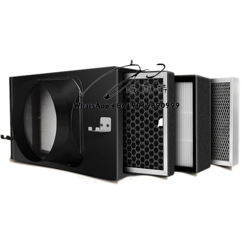 Scatola di purificazione dell'aria con ventilazione HVAC con purificatore d'aria in metallo a carbone attivo Filtro HEPA ad alta efficienza per la pulizia dell'aria