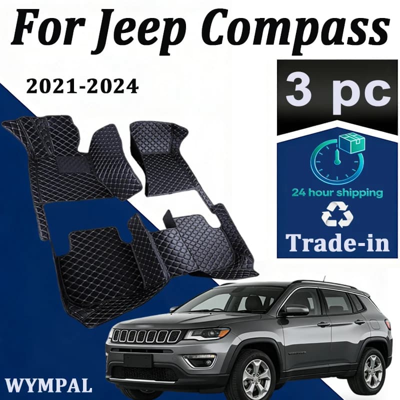 Tappetini per auto di lusso per Jeep Compass 2021 2022 2023 2024 Tappeti Rilievi del piede Parti interne Impermeabile Proteggere Tappeti Accessori