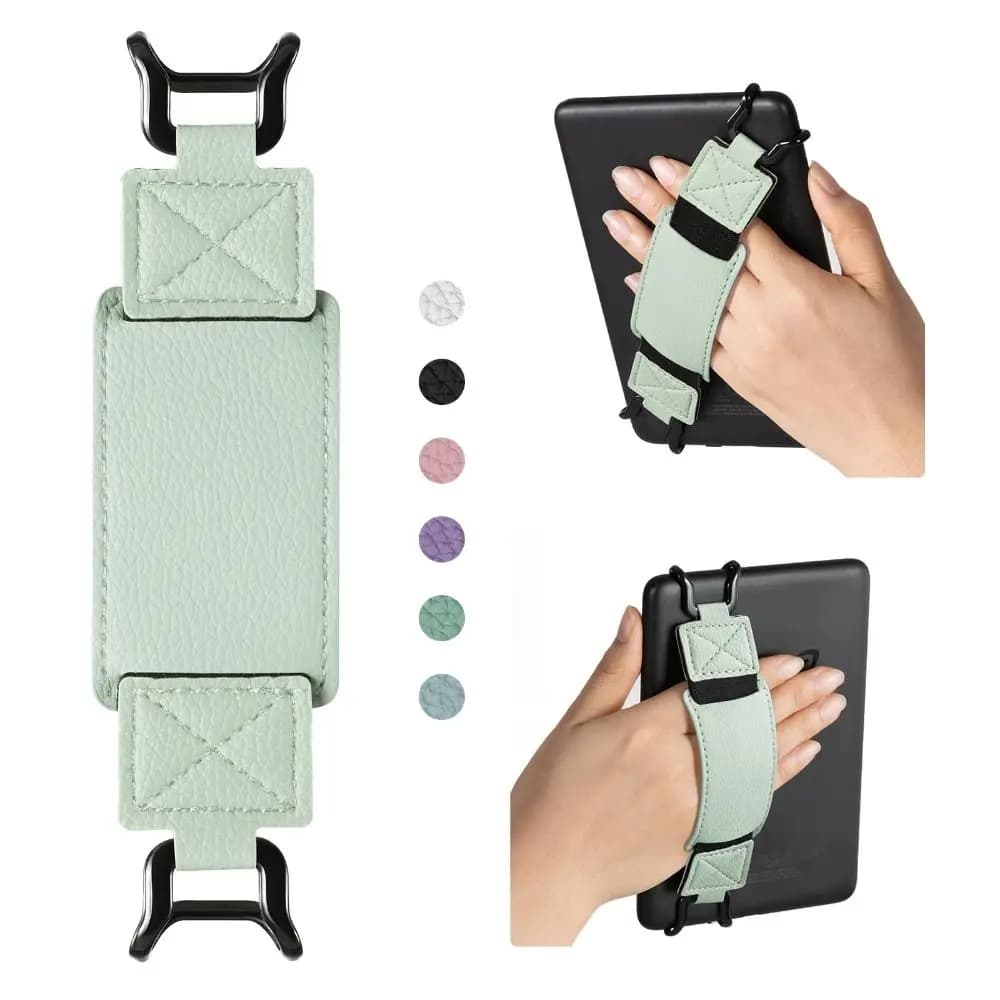 Cinturino di sicurezza in pelle PU versatile e portatile anti-caduta per eReader, compatibile con Kindle/Kobo/Voyaga/Lenovo/Sony tablet e-book da 6-8 pollici