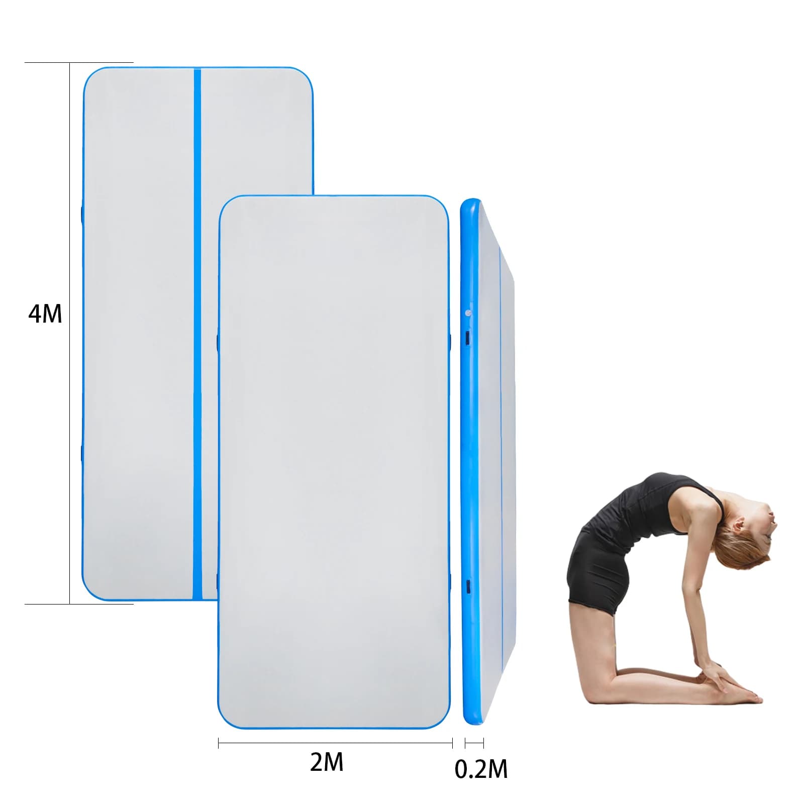 Fabbrica diretta 2m 3m 4m 5m 6m 12m PVC Gonfiabile Tappetino da palestra Air Track Tumbling Materasso Attrezzature per il fitness a casa Ginnastica Yoga Mat