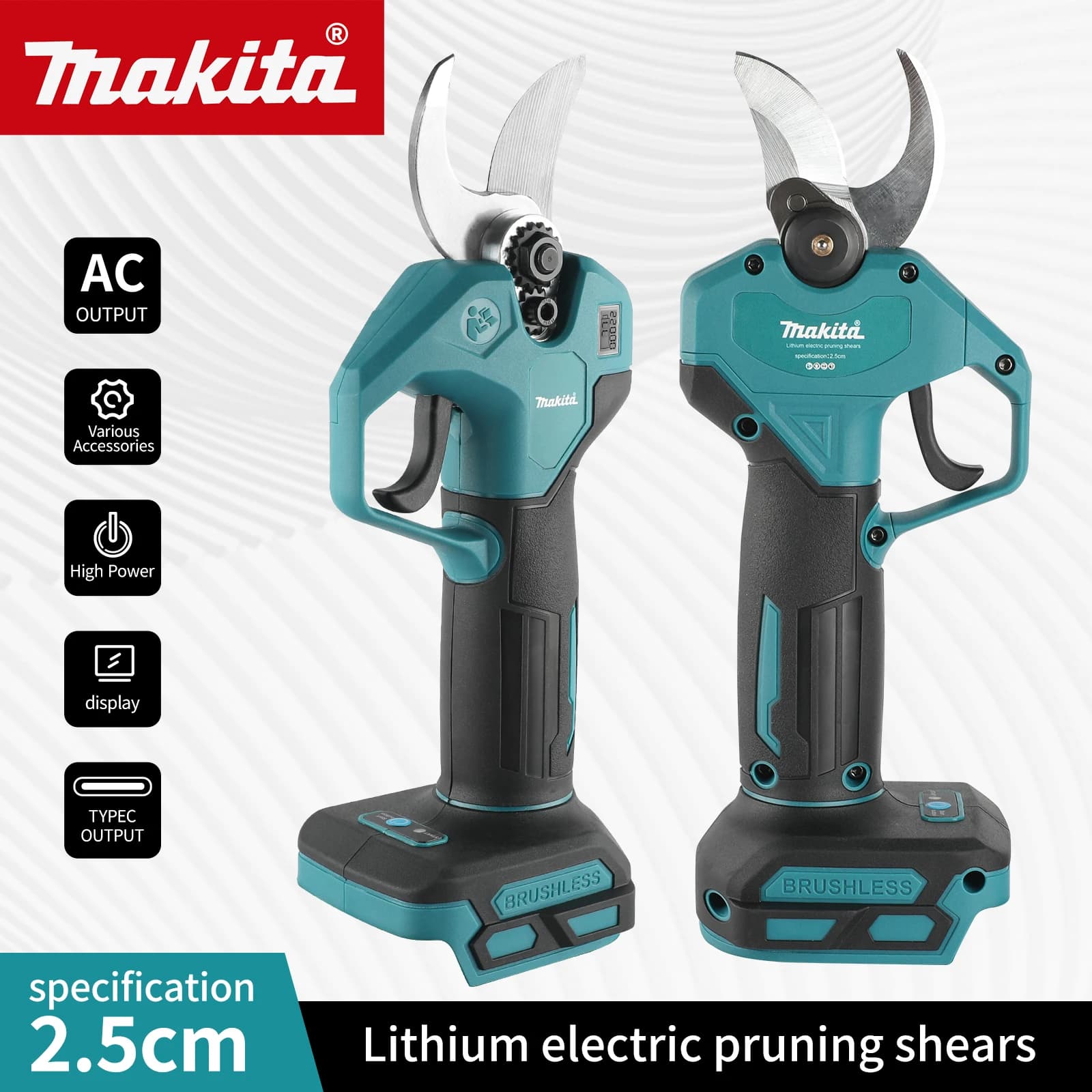 Makita MPP569 45MM Brushless Electric Pruning Shear Tree Bonsai Pruner Branches Cutter Power Tool For Makita 18V Battery
