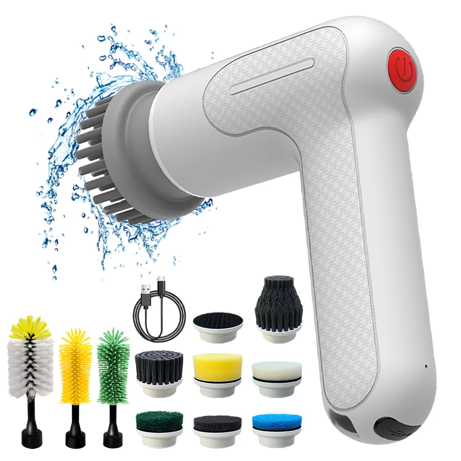 Spazzola per pulizia elettrica Cucina e bagno Detergente multifunzionale Spazzola per pulizia scarpe elettrica Spazzola per pulizia portatile