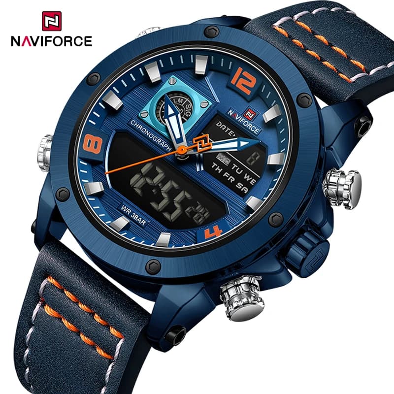 NAVIFORCE Men's Multifunctional Watches Simple Water Resistant Quartz Wrist Watch With Date Display And Date Display Masculine