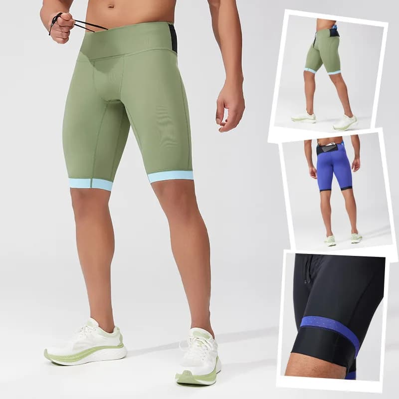 Summer sports leggings man marathon running five-minute compression trousers drying fast cycling fitness high elasticity