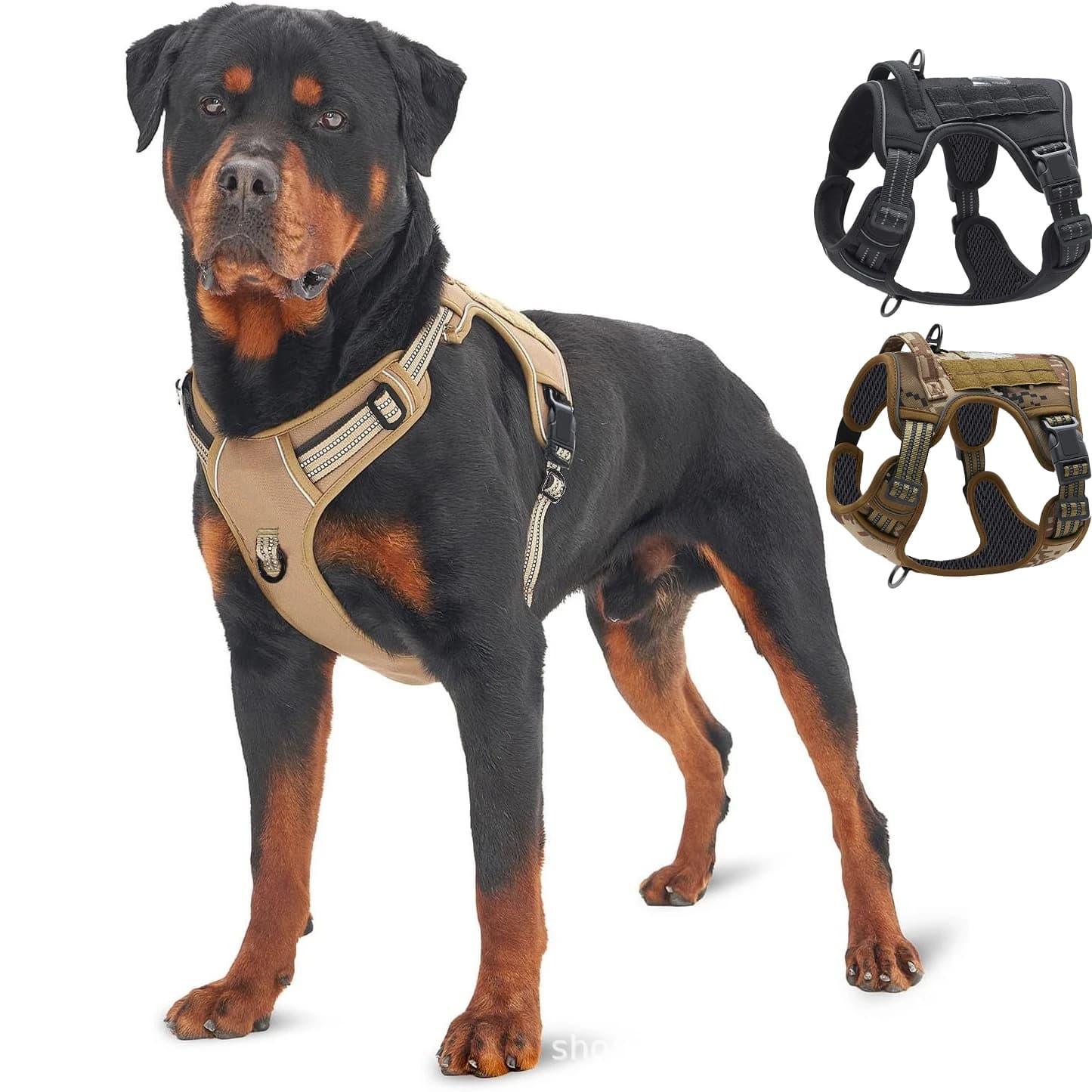 Large Dog Tactical Harness,Painless No Pull Durable Military-Style Vest with Reflective Straps & Secure Control Handle.