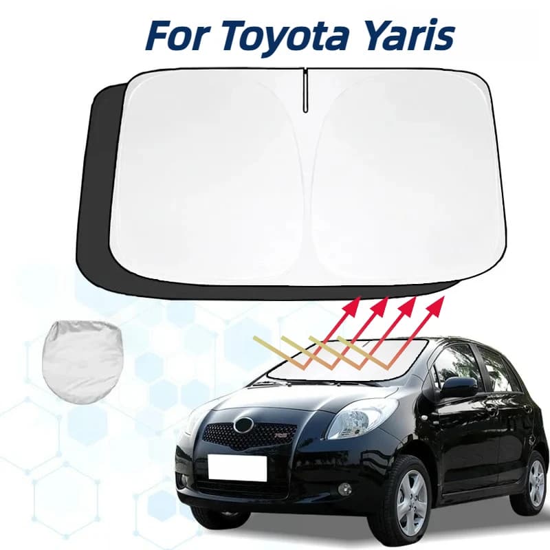 Per Toyota Yaris Parabrezza Parasole Parasole Protezione visiera parasole Blocchi pieghevoli Raggi UV Mantieni il tuo dispositivo di raffreddamento dell'auto