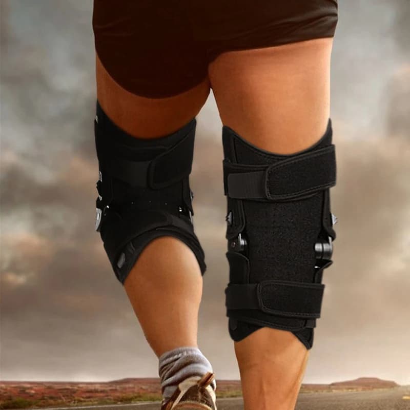Ginocchiera incernierata Supporto per ginocchio regolabile con stabilizzatori laterali dei quadranti di bloccaggio per il dolore al ginocchio Artrite ACL PCL Strappo del menisco