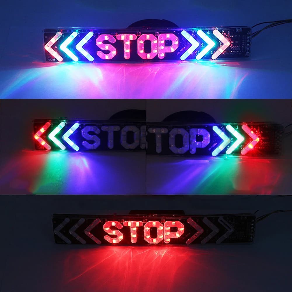 Luce per moto a LED Indicatore di arresto flash Lampada 12V Indicatore di direzione del freno per moto universale Fanale posteriore di guida Luce di avvertimento per targa diurna