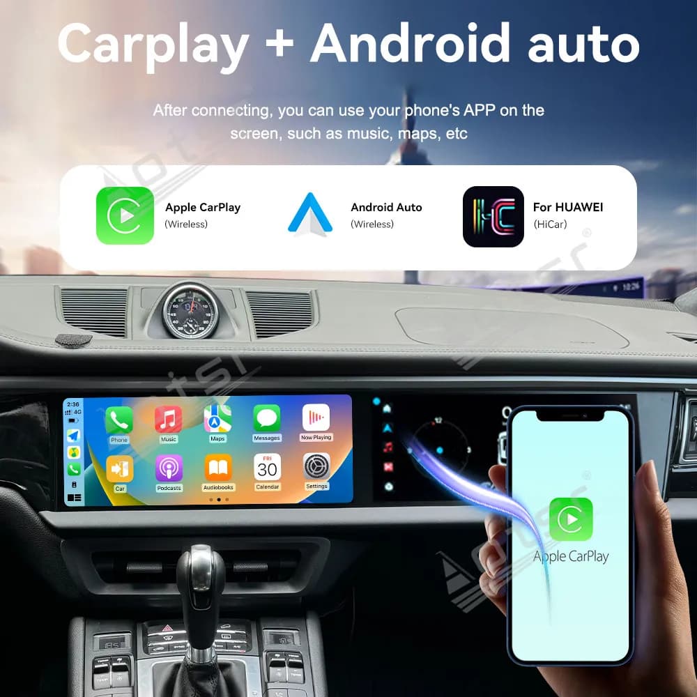 Dual 12.3’’ Android 13 Carplay For Porsche Macan 2014-2017 GPS Navigation Car Radio 2K HD Touch Screen Multimedia Auto Stereo