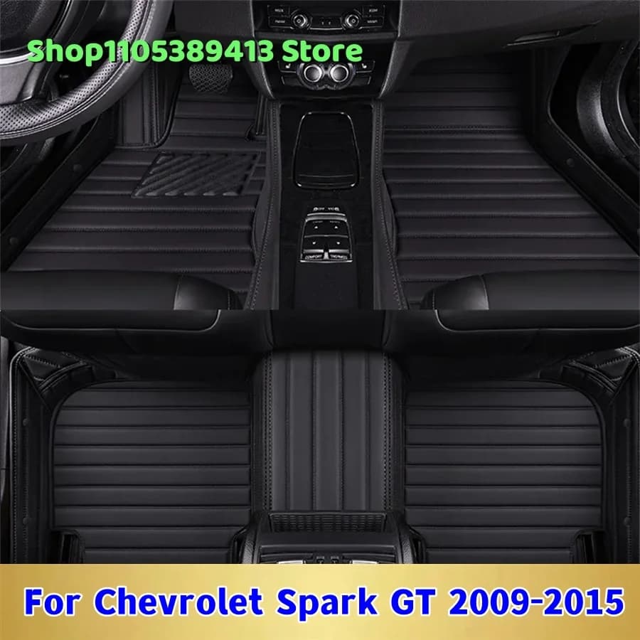 Tappetini per Auto in Pelle Personalizzati per Chevrolet Spark GT 2009 2010 2011 2012 2013 2014 2015