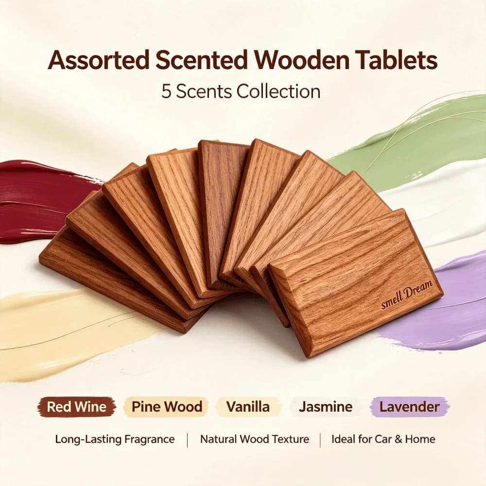 Car Air Freshener Natural Wood Aromatherapy Diffuser Calming Scent Peaceful Sleep Decorative Accessory for Home Office