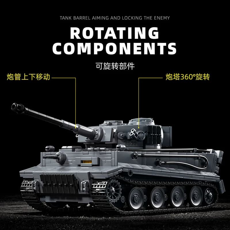 Stauder 1322 Carro Armato Tiger, Modellino Militare in Blocchi da Costruzione, Regalo per Ragazzi NO.97015