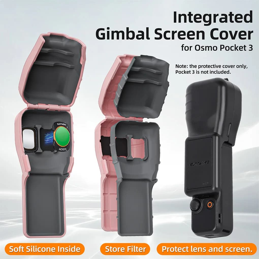 Copertura protettiva in silicone per action camera per DJI Osmo Pocket 3 Custodia protettiva per fotocamera con giunto cardanico portatile per schermo antigraffio