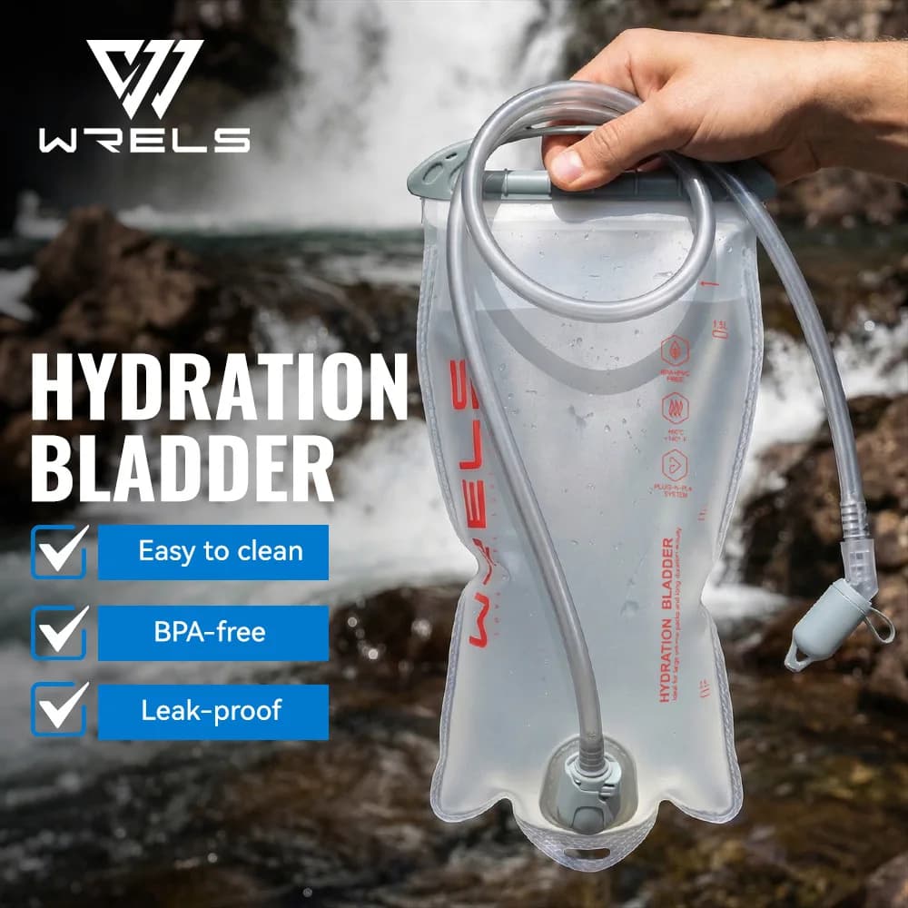 WRELS Hydration Bladder Water Reservoir Leak Proof Water Bladder Insulated Tube BPA Free for Camping Running Hiking Water Bag