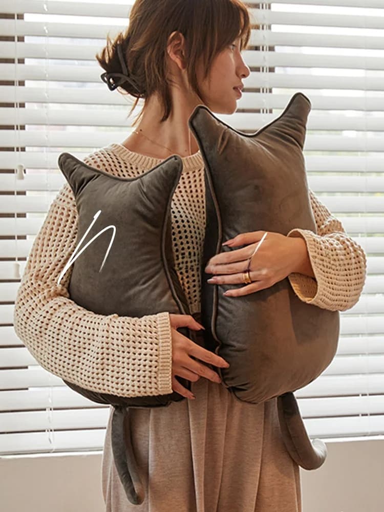 Cuscino Decorativo a Forma di Gattino per Ufficio, Divano, Finestra, Stile Europeo, per Camera da Letto, con Imbottitura Interna in Cotone PP