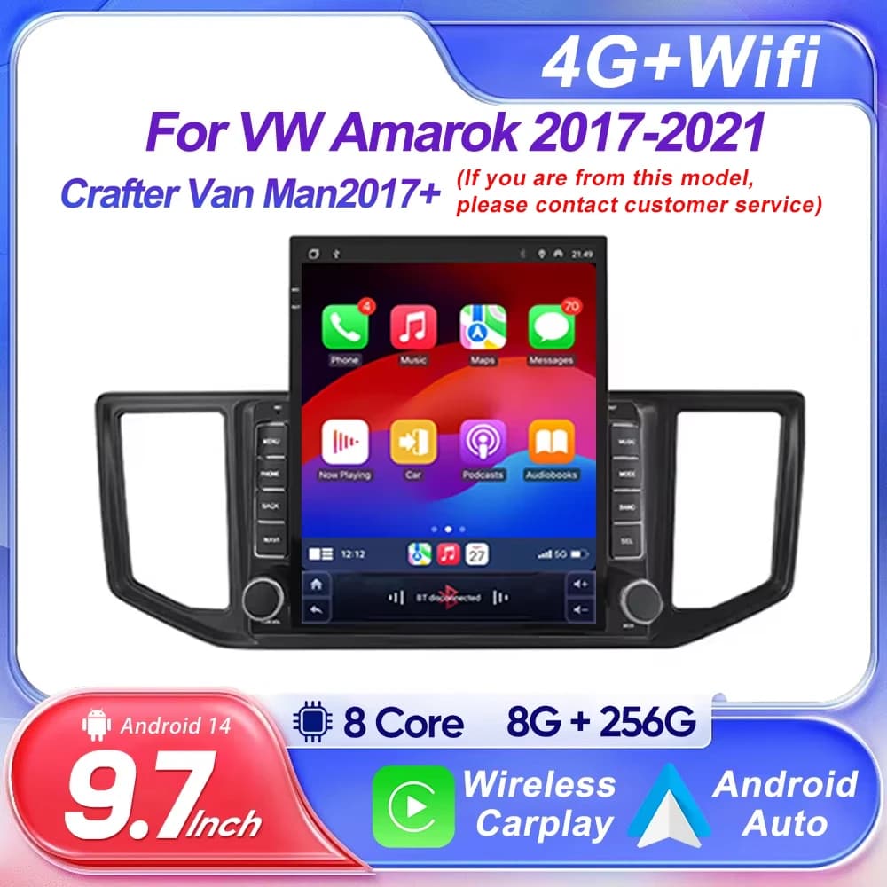 Android 15 Per Volkswagen VW Amarok 1 2016 2017 2018 2019 2020 Unità principale multimediale Lettore per auto GPS Auto Radio Navigazione DVD BT