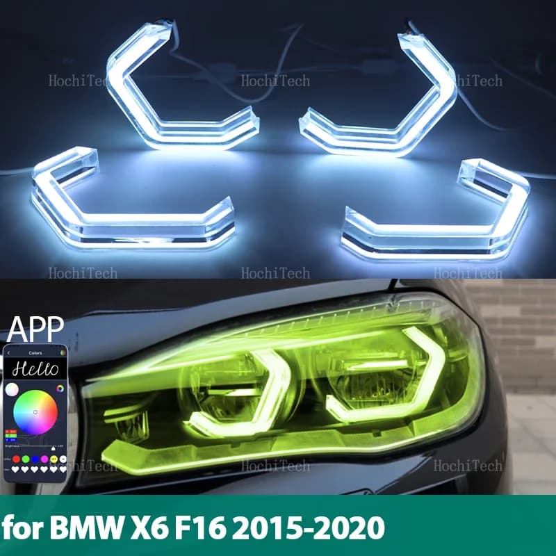 RGB M4 stile App di controllo LED Angel Eyes Anello Lampada Auto Luce di marcia DRL per BMW X6 F16 2015-2019 xDrive35i 50i 30d 35d 40d M50d