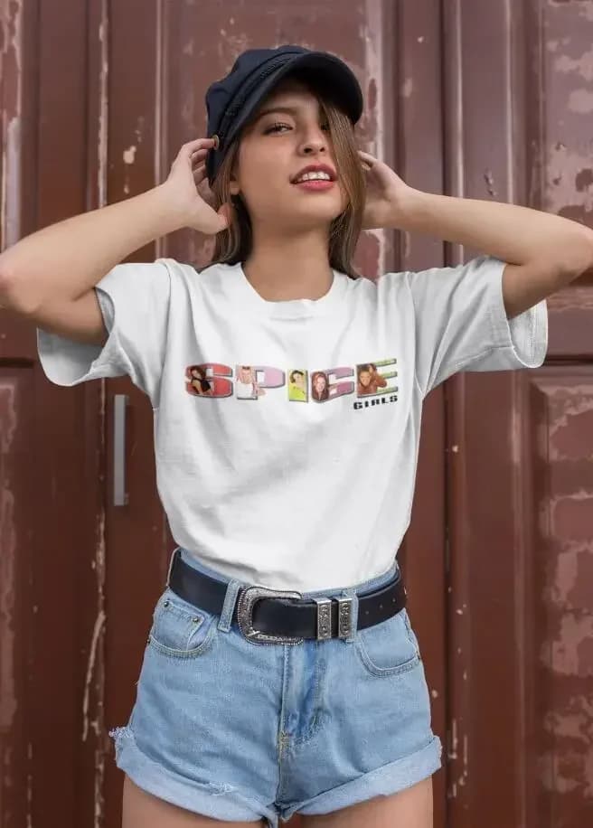 Arrival Vintage Spice Girls T-Shirt 2025 Summer Female Tops Graphic Tour Concert Ladies Women Baggy Tee Shirt