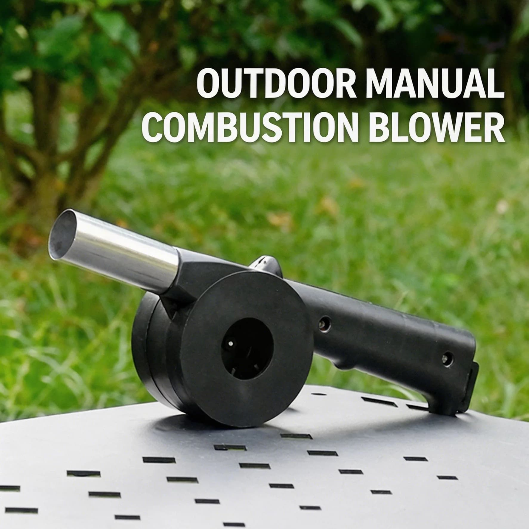 Portable Hand Crank Fire Air Blower, Manual Wind Fan for Outdoor Camping BBQ Stove, Detachable Lightweight Household Picnic Fire