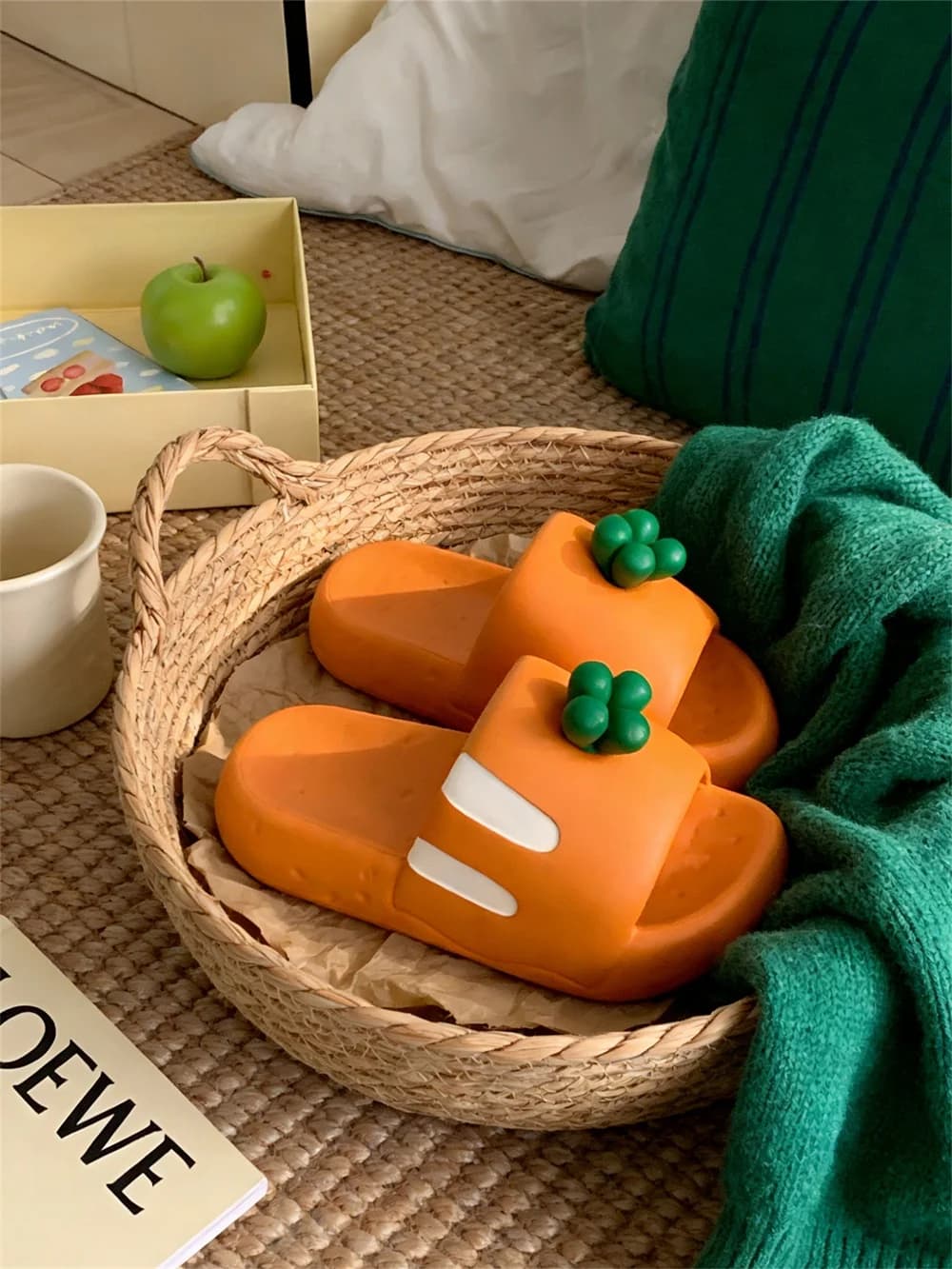 Ciabatte Creative a Forma di Carota, Impermeabili e Antiscivolo, per l'Estate, da Spiaggia, per Donna, da Interno ed Esterno, Sandali Carini