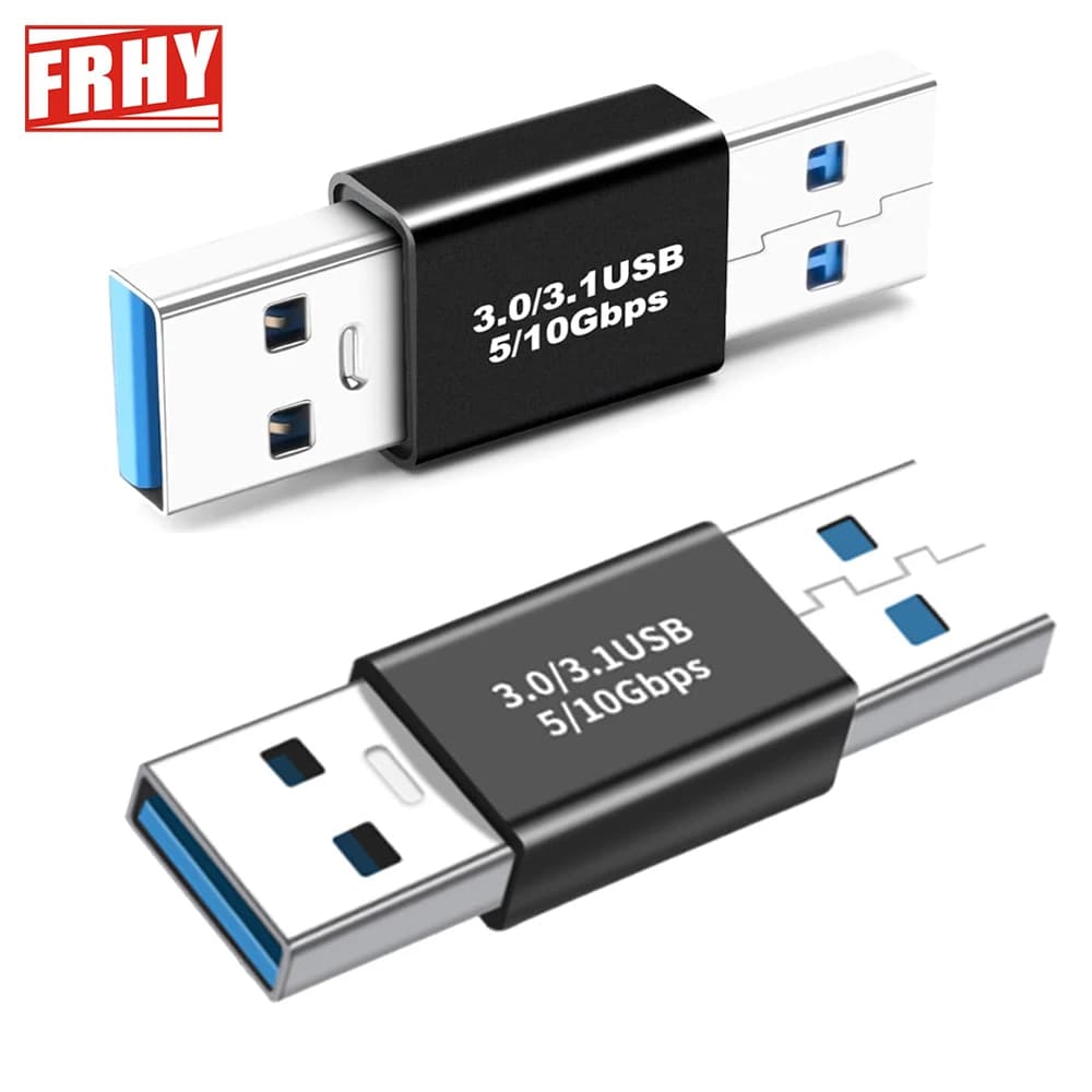 Adattatore USB 3.0 Maschio-Femmina 2 Pezzi, Cavo Prolunga SSD/HDD ad Alta Velocità 5Gbps, Convertitore per Trasferimento Rapido per PC/Laptop e Archiviazione Esterna