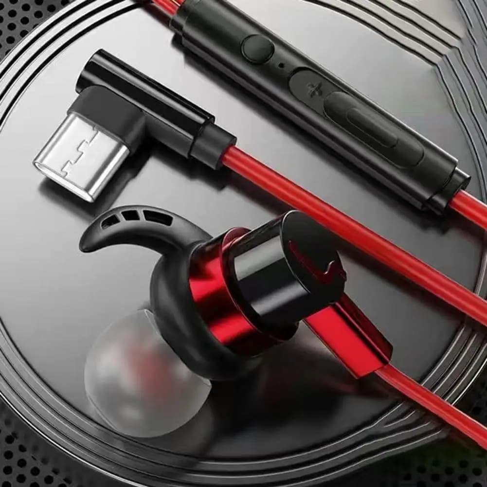 Cuffie cablate da 3,5 mm/tipo C con microfono Ampia gamma audio Cuffie flessibili Cuffie sportive Suono stereo Auricolari in-ear per giochi