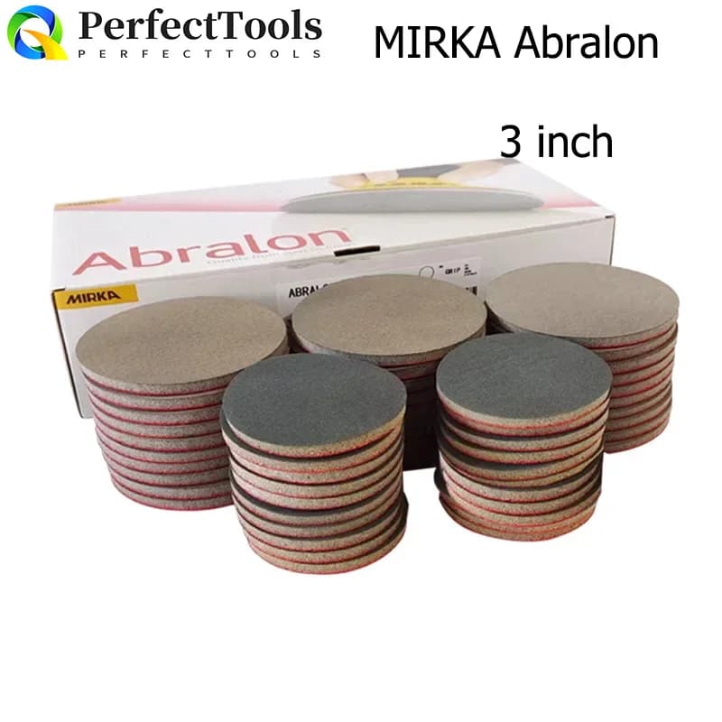 Mirka Abralon 3 pollici spugna carta vetrata supporto in schiuma gancio loop lucidatura disco lucidante 75mm disco impugnatura floccaggio fogli per auto