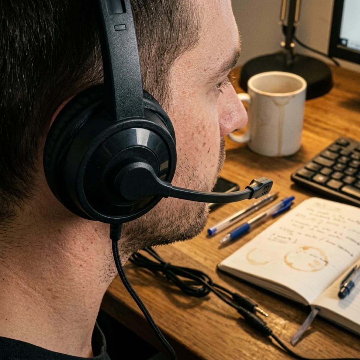 Cuffie per Computer con Microfono 3.5MM, Cavo 1.5M, Controllo Volume, Riduzione del Rumore, per Call Center, Ufficio, Scuola, Gaming PC