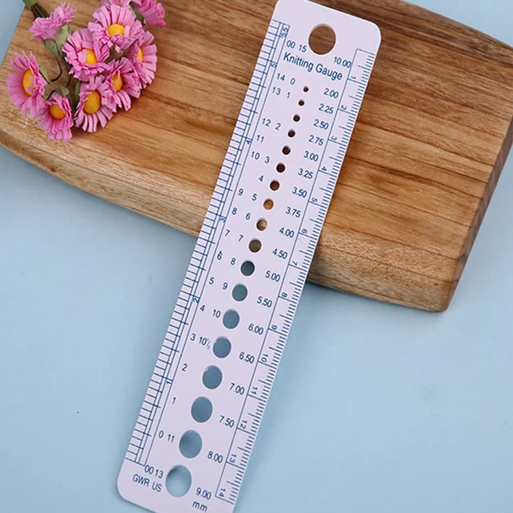 Set di 6 Righelli Professionali per Misurare Lavori a Maglia, Strumento di Misurazione per Uncinetto, Ricamo e Artigianato, Portatile e Resistente all'Usura in Plastica