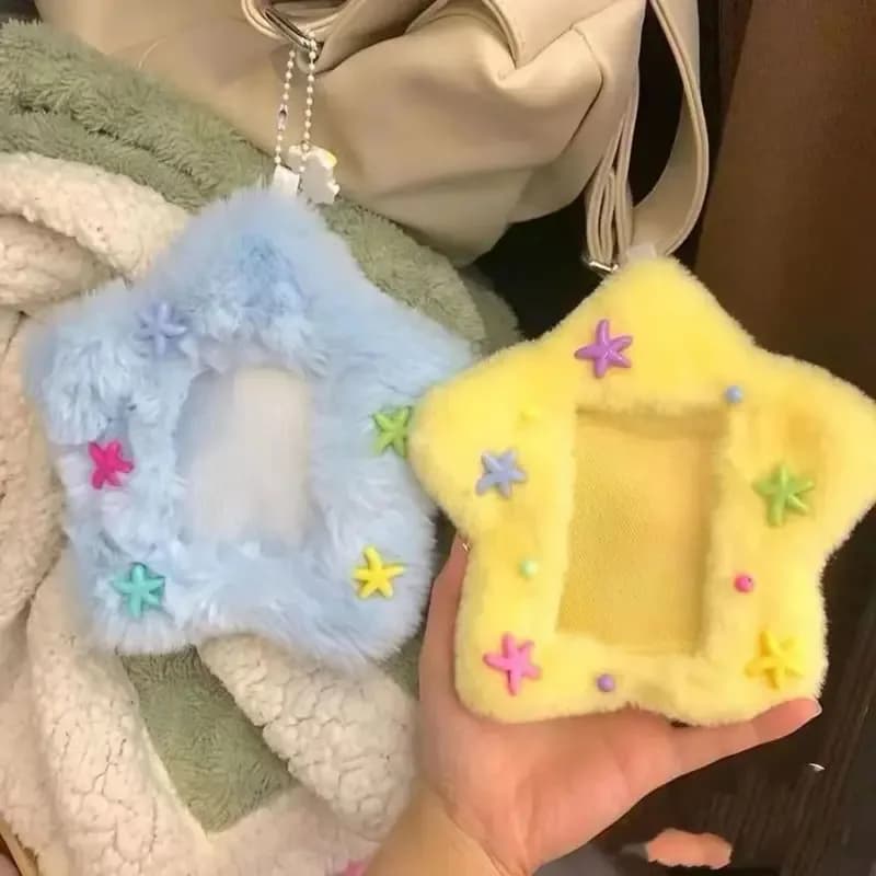 Simpatico portafoto in peluche, porta carte d'identità per studenti, portachiavi con volpe, album fotografico di cartoni animati, protezione per foto di idoli